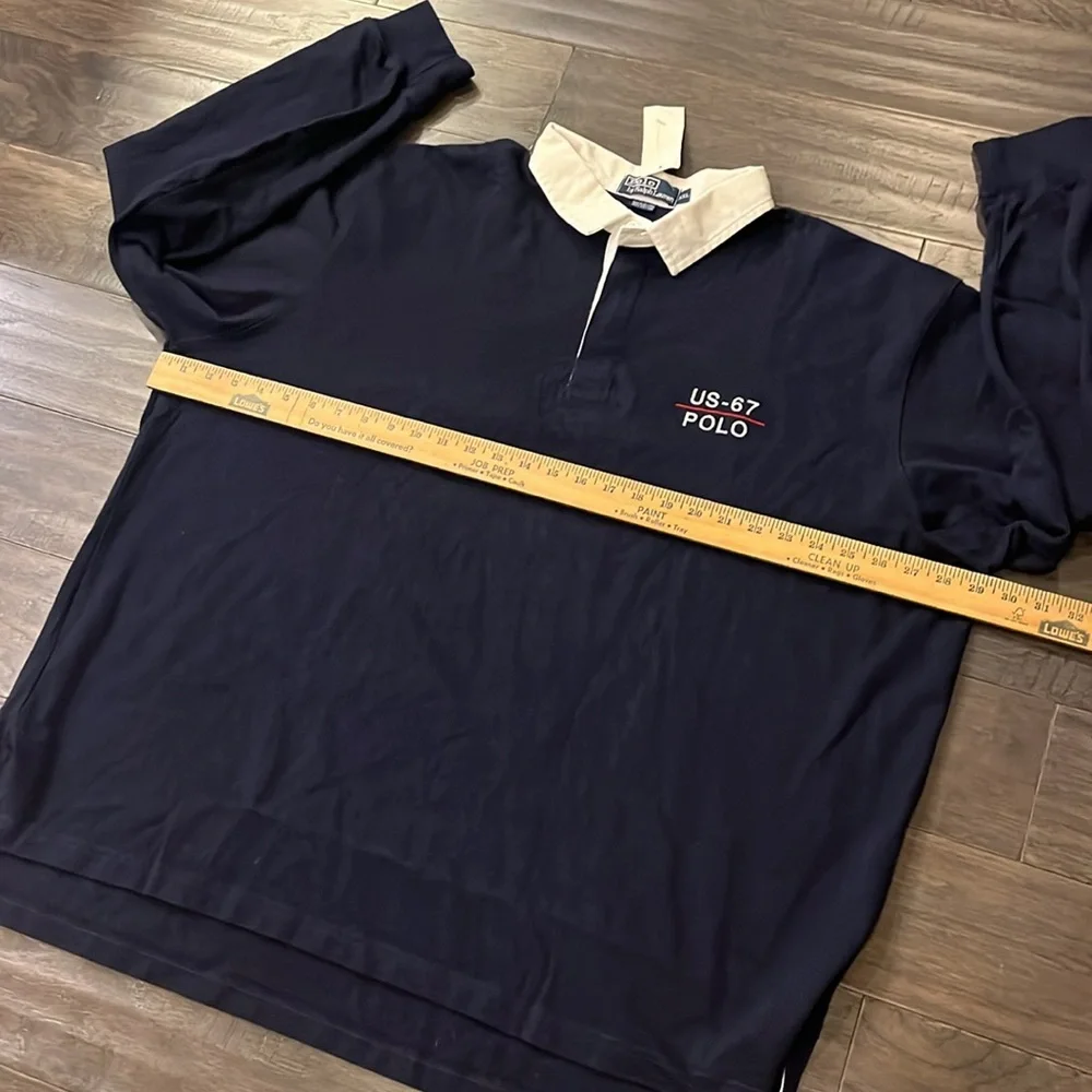 Polo Ralph Lauren US-67 Polo Long Sleeve Shirt Vintage 1993 Rugby Mens Size XXL